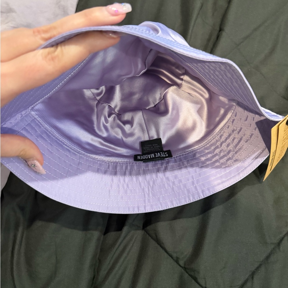 Steve Madden Lilac Satin-Lined Bucket Hat